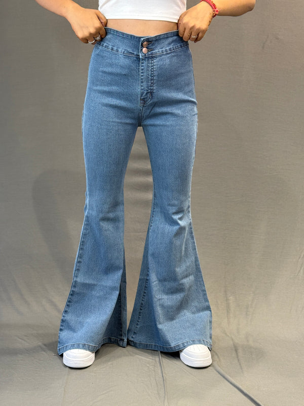 High-Waisted Flared Jeans