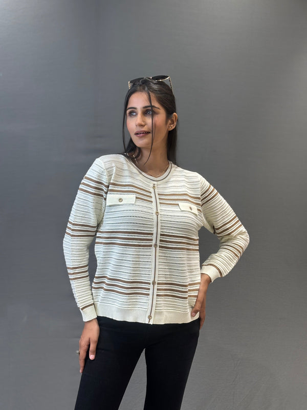 Women’s Semi-Winter Striped Knit Top