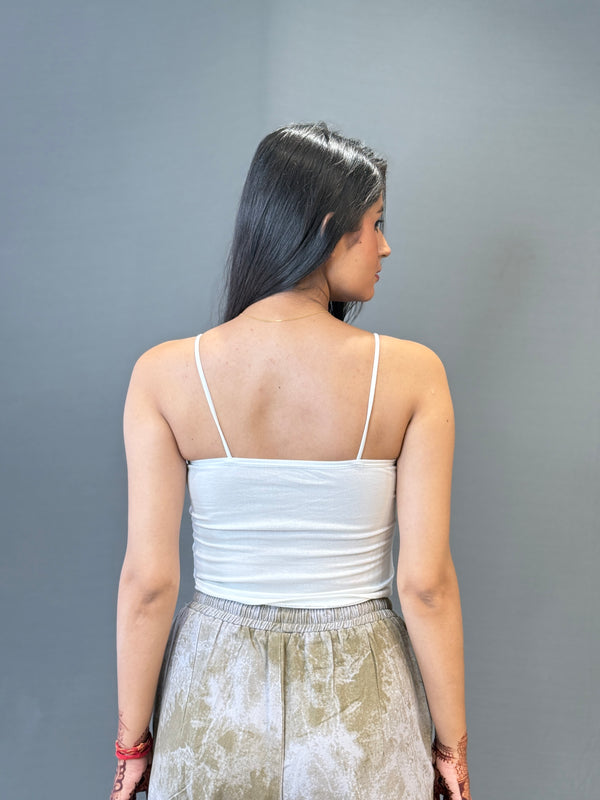 White crop tank top