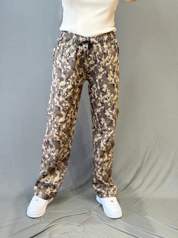 Korean Camo Print Cargo Pants