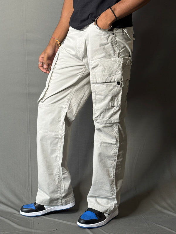 Men’s Light Grey Cargo Pants – Relaxed Utility Fit